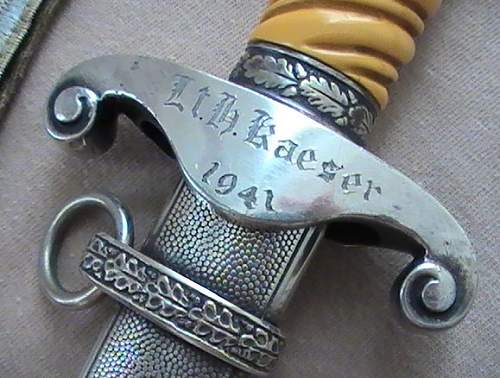 Personalized Holler dagger w/ Soldbuch and Hangers