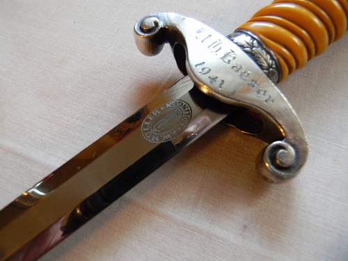 Personalized Holler dagger w/ Soldbuch and Hangers