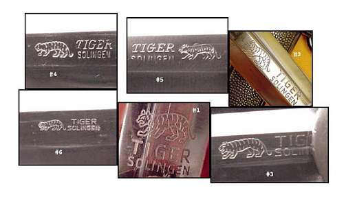 TIGER maker marks - Army daggers, Heeres Offiziersdolch