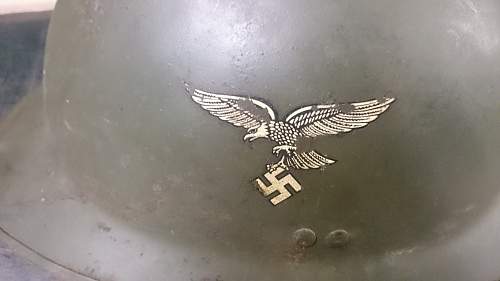 Adrian helmet with German decals