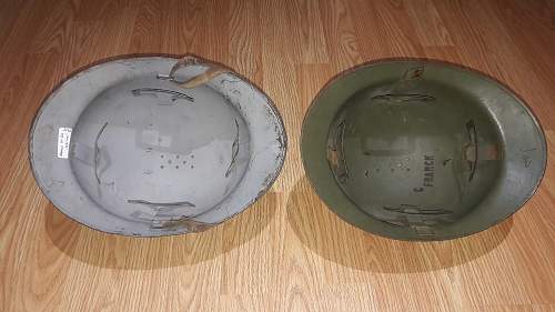 Two Mexican Adrian Helmets M26 from Mexico