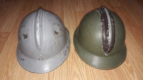 Two Mexican Adrian Helmets M26 from Mexico