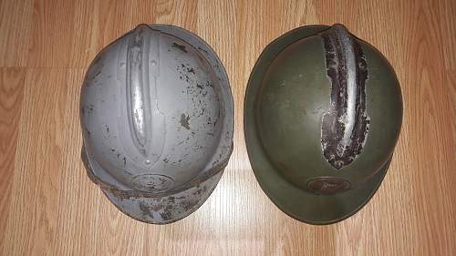 Two Mexican Adrian Helmets M26 from Mexico