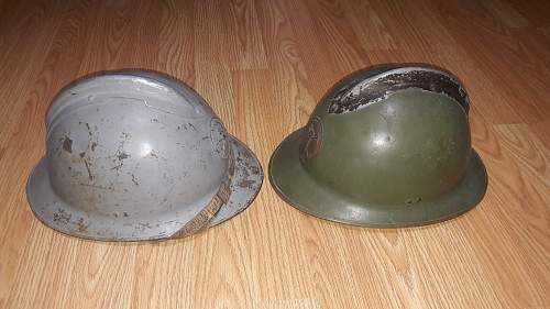 Two Mexican Adrian Helmets M26 from Mexico