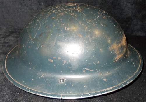 Need to identify strange Blue-green British Mark II, III (and even IV) helmets