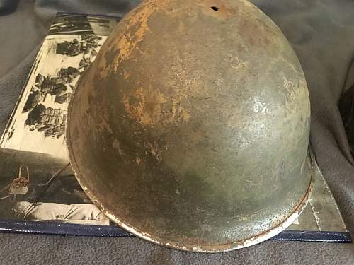 Original WW2 MK3 helmet and 1944 dated dipatchet riders helmet with unknown camo?