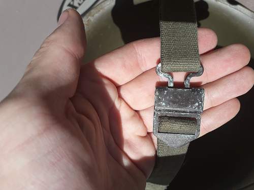 US 1944 made Front Seam M1 with mystery chinstrap