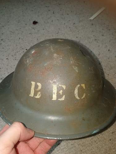 British helmet unknown intials help needed