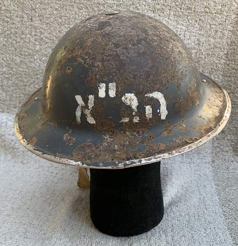 WWII MKII Wardens helmet from Mandatory Palestine