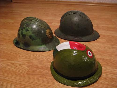 Three diferent  Adrian-helmets from Mexico