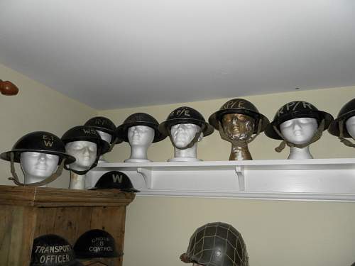 THE WAR ROOM, Mostly British helmets