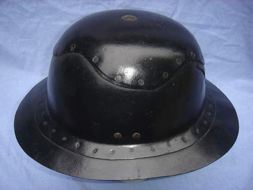 Anyone have an idea what this british fibre helmet is?   Civil Defence?  Miner?