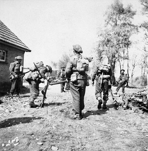 British helmet camouflage netting and field dressings.