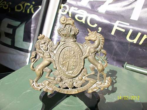 British coat of arms. Helmet plate?