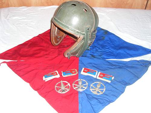 M1938 US Tanker Helmet and Italian Tanker Insignia