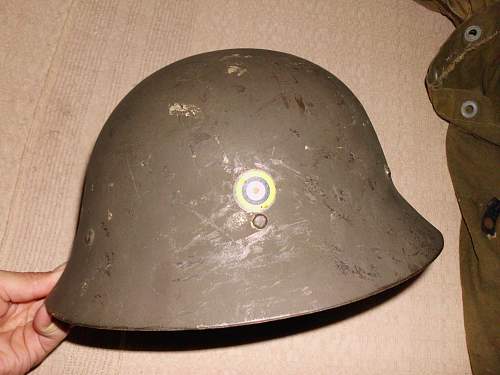 Mystery Helmet, RAF Decal, Sweedish Made, German writing?