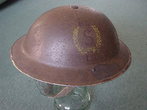 British Home Guard marked steel helmet