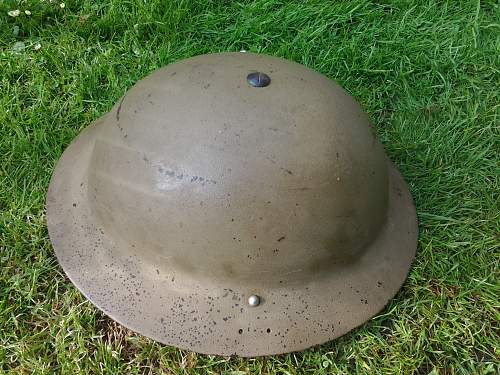 Unusual WW2 mkII tommy helmet with rolled edge