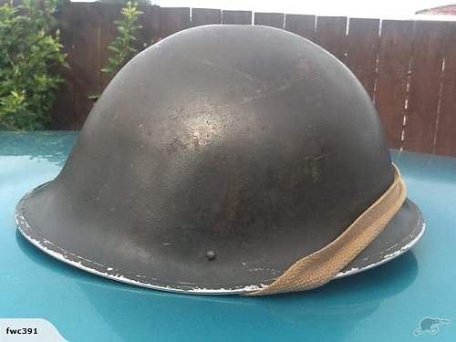 WW2 MkIV BRITISH TURTLE HELMET 1945 DATED