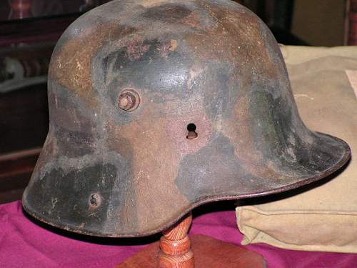 Combination Helmet Display WWI Doughboy &amp; Captured German
