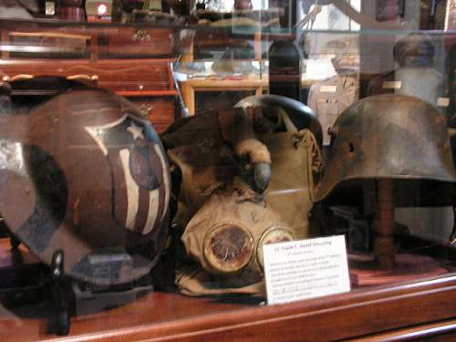 Combination Helmet Display WWI Doughboy &amp; Captured German