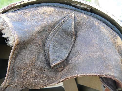 Canadian first pattern fiber Dispatch Rider helmet flashed to the Military Police