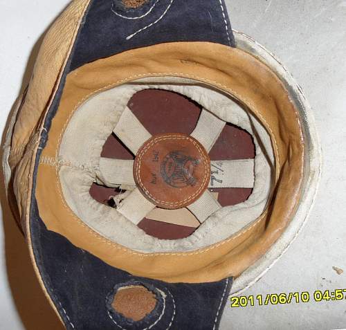 Canadian first pattern fiber Dispatch Rider helmet flashed to the Military Police