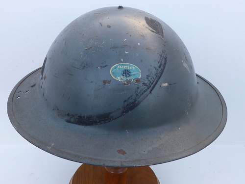 Factory air raid wardens helmet?