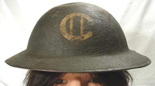 Canadian or British WW1(?) MK1 (?) Painted Helmet Marking ID?