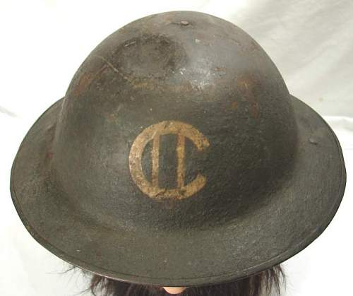 Canadian or British WW1(?) MK1 (?) Painted Helmet Marking ID?