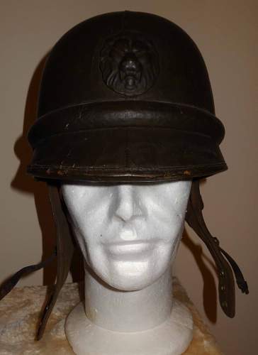 Belgian Army Dispatch Rider motorcyclist helmet ww2