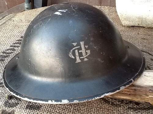 Unusual home guard logo on helmet