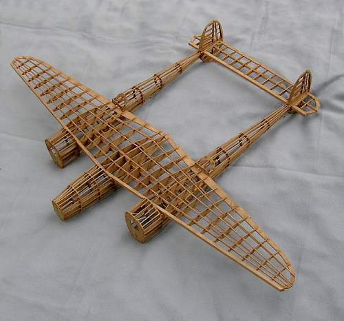 Balsa wood P-38 Lightning