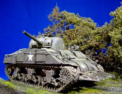 1/48th U.S. M4 Sherman with hedge plough, Normandy 1944.