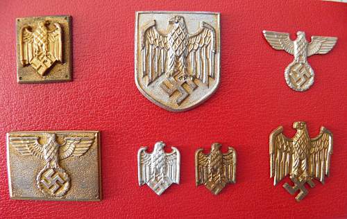 My collection of miniature aged wall eagles