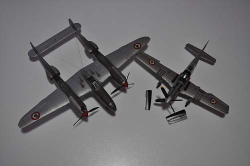 Italian Air Force P38 and P51