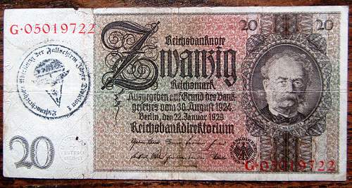 Nazi Fallschirmjager 20 Reichsmark?