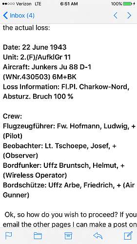 Junkers JU-88 D-1 loss