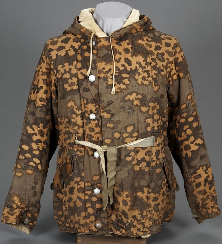 read German WWII Platanenmuster Fall Camouflage Hooded Quilted WindBreaker 