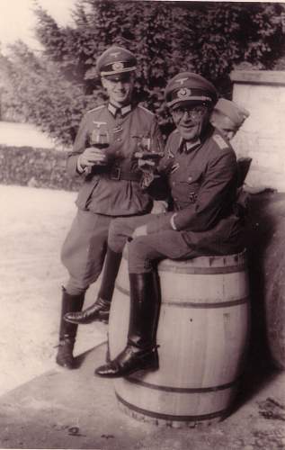 Advertisement. Photos of German soldiers with advertising signs.