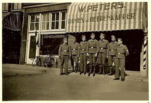 Advertisement. Photos of German soldiers with advertising signs.