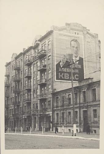 Advertisement. Photos of German soldiers with advertising signs.