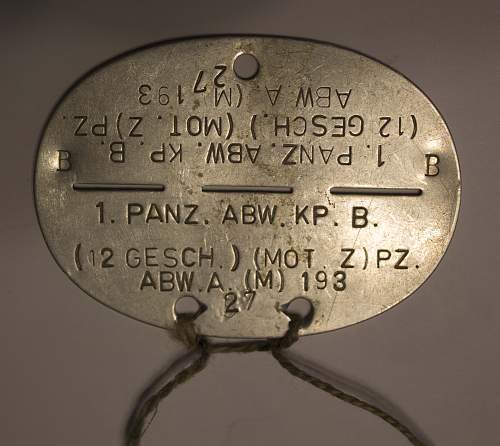 Need help identifying the information on this German Dog Tag