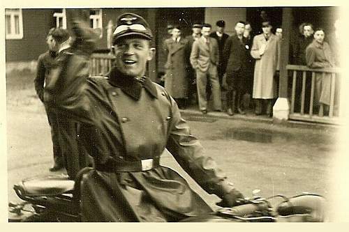 Advertisement. Photos of German soldiers with advertising signs.