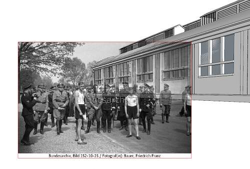 Camp Dachau SS and prisoner 3D