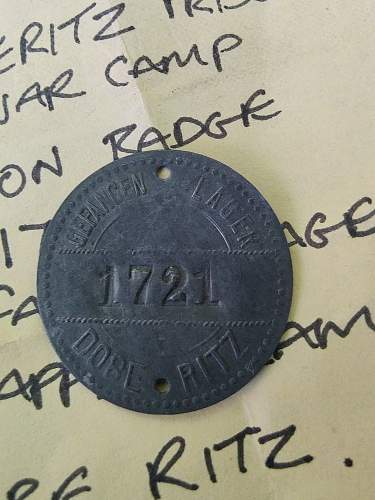 Ww2 German POW token