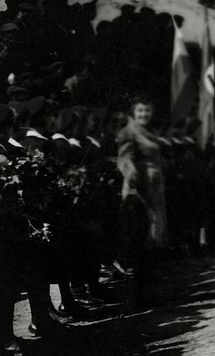 German soldiers welcomed to Russian town.  Where?