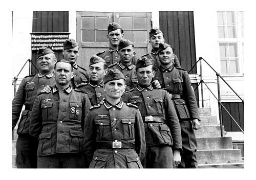 Advertisement. Photos of German soldiers with advertising signs.