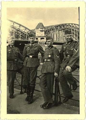 Advertisement. Photos of German soldiers with advertising signs.