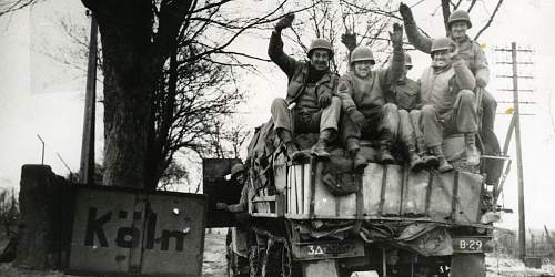 Advertisement. Photos of German soldiers with advertising signs.